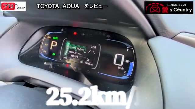 アクアのメーターに表示された実燃費25.2km/L