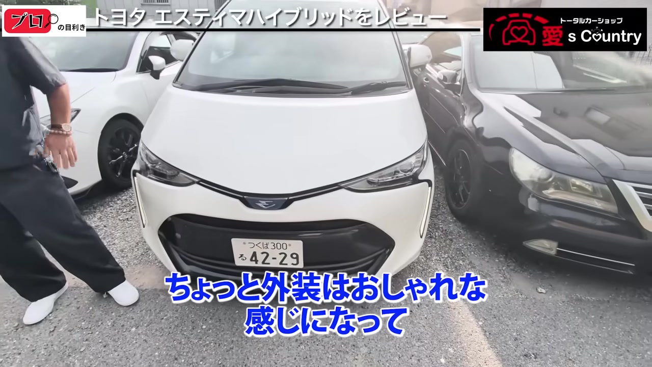 エスティマ最終型のフロントフェイス、グリルとヘッドライト