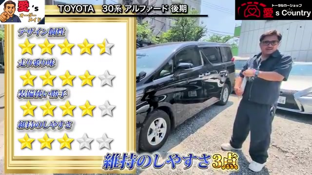 アルファード30系後期の5段階評価ボード