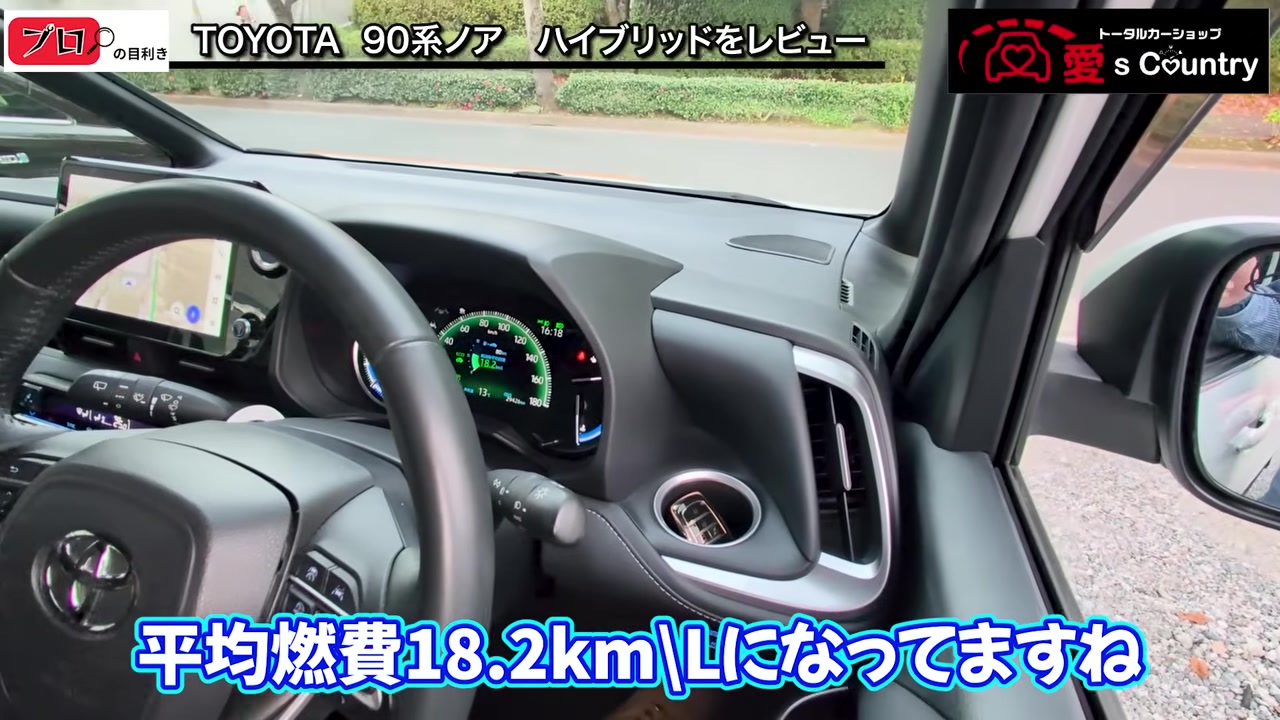ノアハイブリッドのメーターと平均燃費18.2km/Lの表示